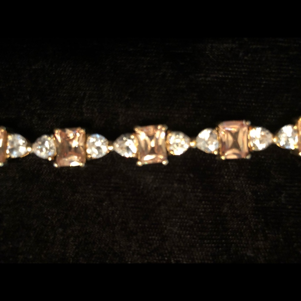Sterling (14 kt gold plated) zirconia bracelet - Picture 4 of 6